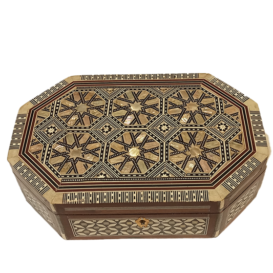 Wooden Box Handcrafted by Shell octagonal shape (No5)
