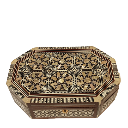 Wooden Box Handcrafted by Shell octagonal shape (No4)