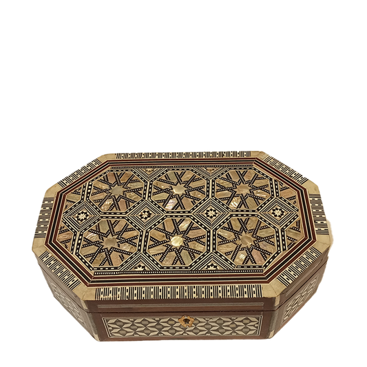 Wooden Box Handcrafted by Shell octagonal shape (No3)
