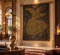 تحميل الصورة في معرض الصور, Ottoman Whirling Dervish Calligraphy Wall Art – Handmade Silk Embroidery