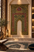 تحميل الصورة في معرض الصور, Ottoman-Style Prophet’s Chamber Mihrab Curtain – Handcrafted Islamic Silk Art