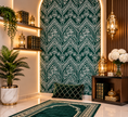 Load image into Gallery viewer, The inner fabric of the Kaaba - Kiswah - Calligraphy - Handmade - Green