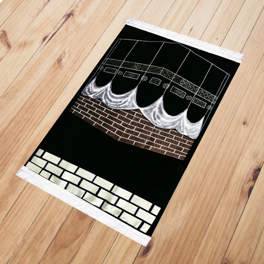 Prayer Rug Kaaba's Keswah style with Sponge - 1 CM (code12)