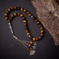 Load image into Gallery viewer, Rosary Of Natural Gemstone Tiger's Eye with Metal Tassel 33 Beads (Code:RAS13)
