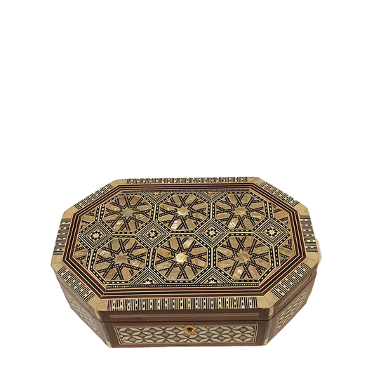 Wooden Box Handcrafted by Shell octagonal shape (No2)