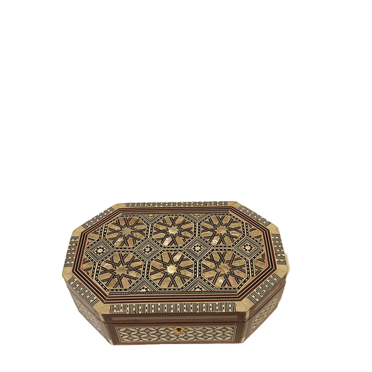 Wooden Box Handcrafted by Shell octagonal shape (No1)