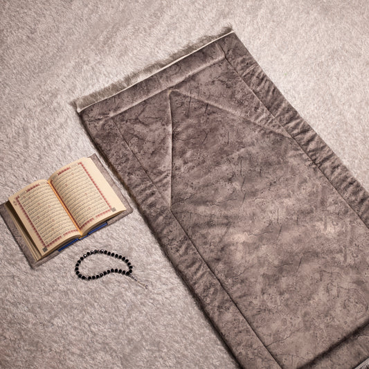 Loloa Offer4 ( Prayer rug + Quran + Rosary) - Coffee color