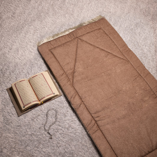 Loloa Offer4 ( Prayer rug + Quran + Rosary) - Beige color