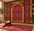 Load image into Gallery viewer, The inner fabric of the Kaaba - Kiswah - Calligraphy - Handmade - Red
