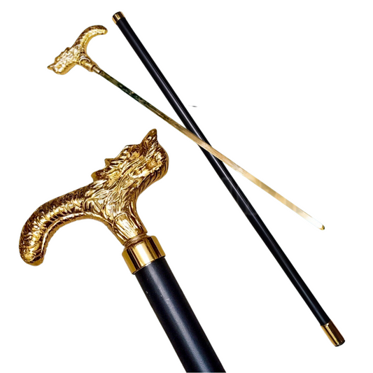 Walking Cane Metal with Copper & Gold Hand (Code: MC05)