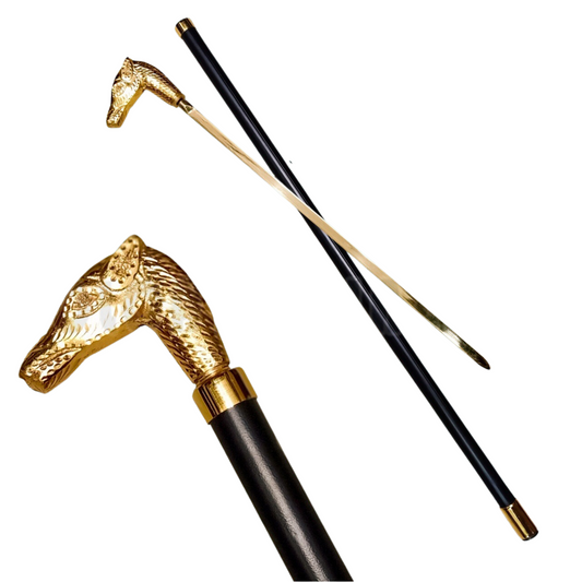 Walking Cane Metal with Copper & Gold Hand (Code: MC06)
