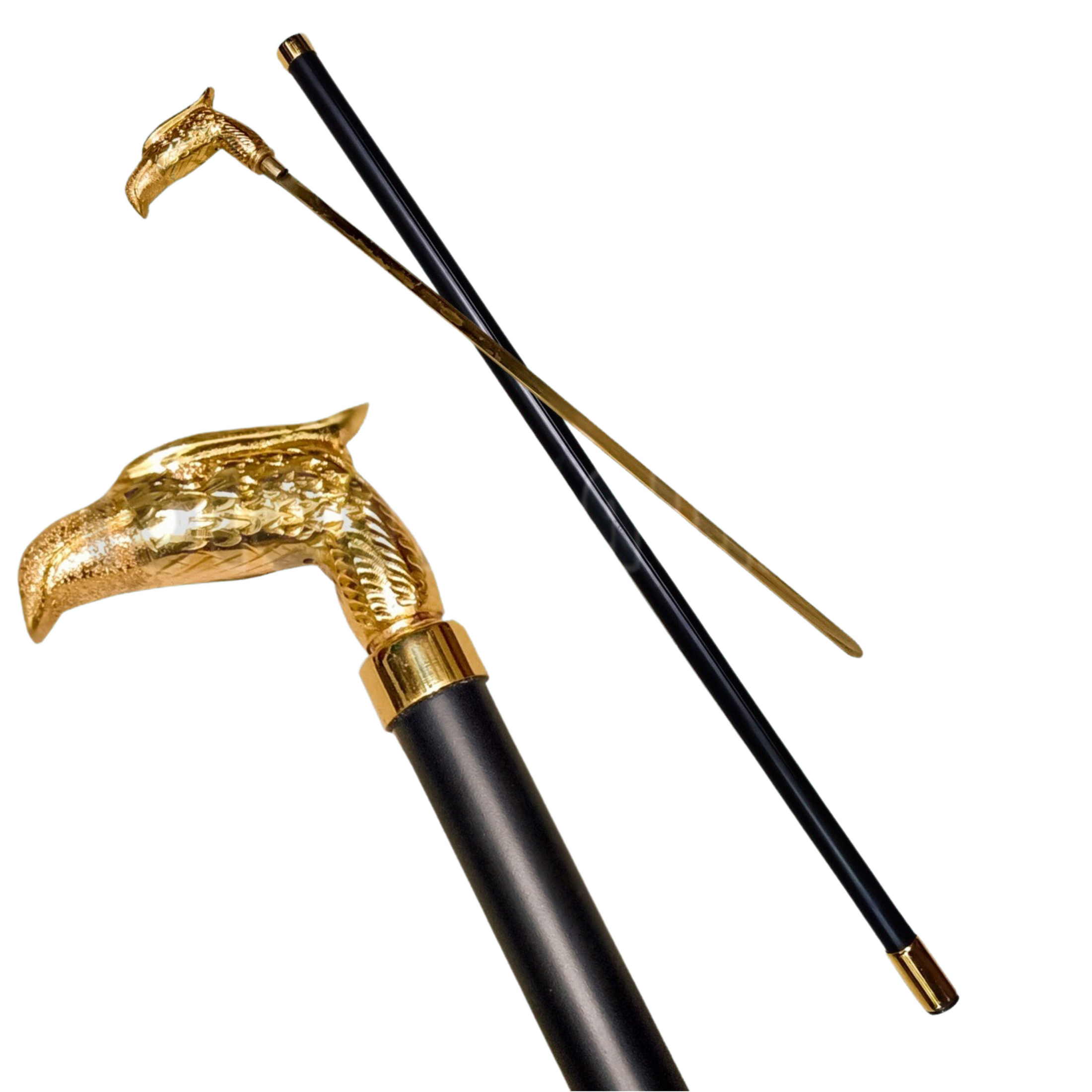 Walking Cane Metal with Copper & Gold Hand (Code: MC07)