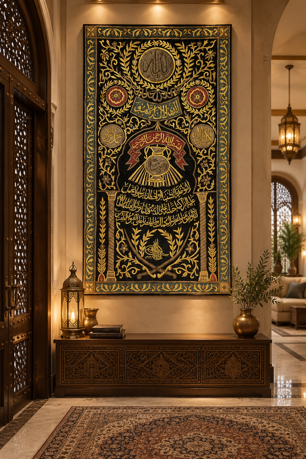 Ottoman Tawbah Curtain Replica Handmade Islamic Textile Art