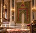 تحميل الصورة في معرض الصور, Ottoman-Style Prophet’s Chamber Mihrab Curtain – Handcrafted Islamic Silk Art
