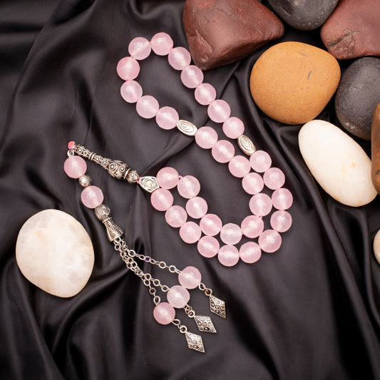 Rosary of Agate Stone with Metal Tassel 33 Beads (Code:RAS05)