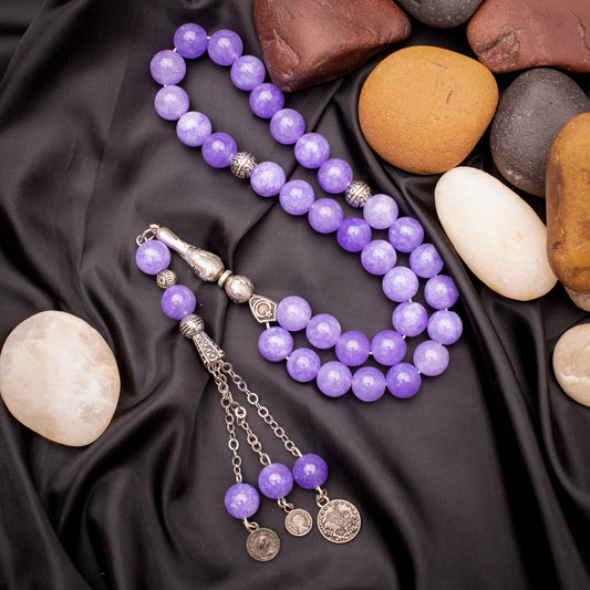 Rosary of Agate Stone with Metal Tassel 33 Beads (Code:RAS06)