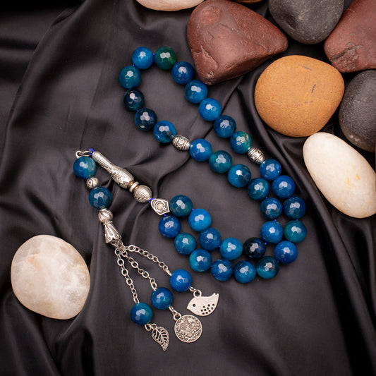 Rosary of Agate Stone with Metal Tassel 33 Beads (Code:RAS08)