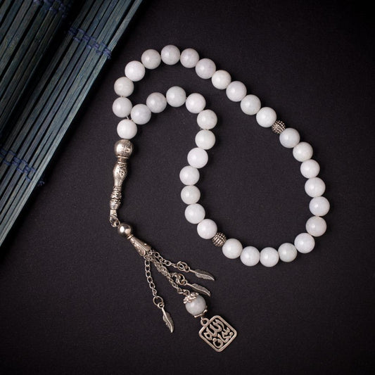 Rosary of Agate Stone with Metal Tassel 33 Beads (Code:RAS10)