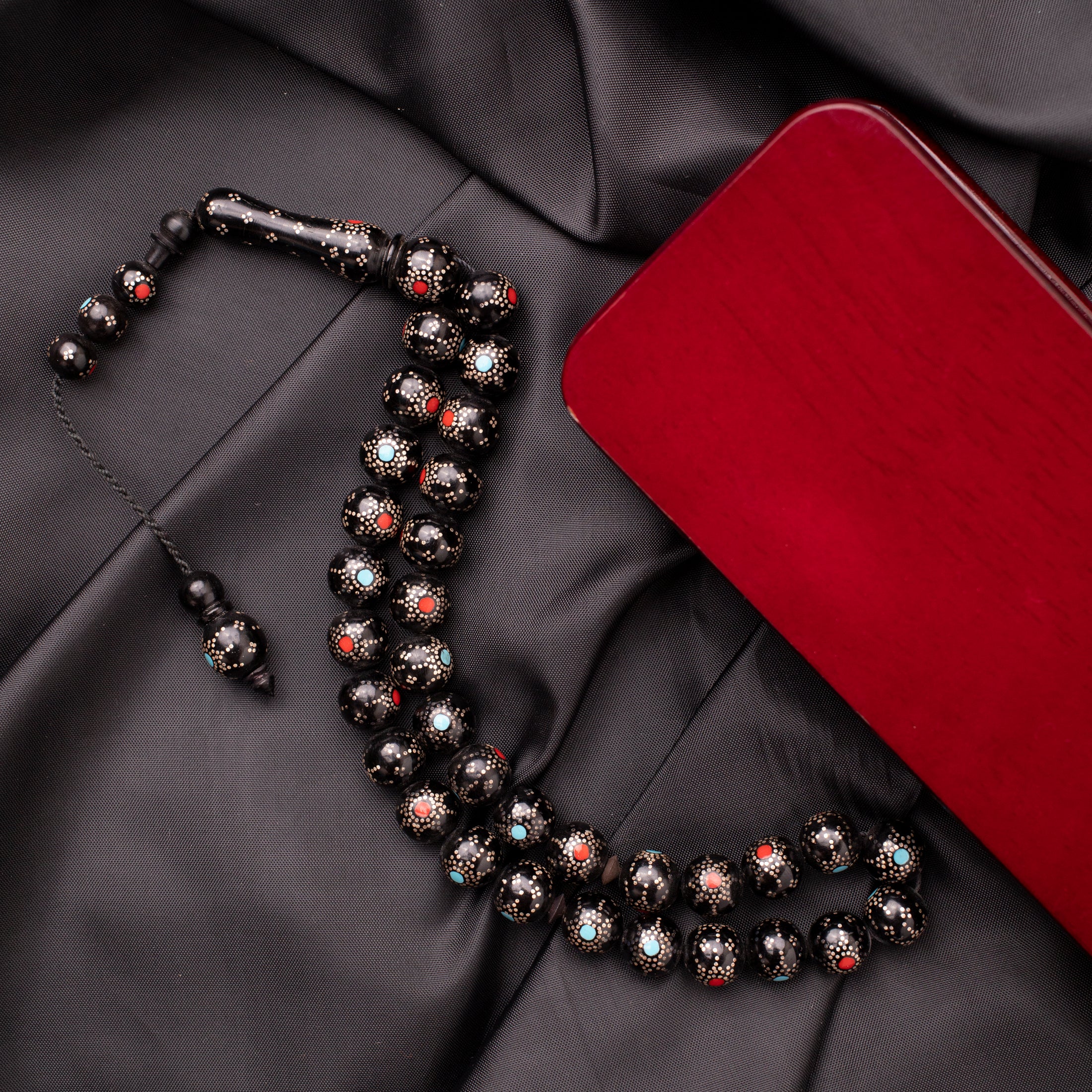 Rosary of Natural Coc Wood with Metal& Stones 33 Beads (Code: RCP04)