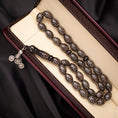Load image into Gallery viewer, Rosary of Black Coral (Yusr) With Sliver 33 Beads (Code: RYW04)
