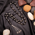 Load image into Gallery viewer, Rosary of Black Coral (Yusr) With Sliver 33 Beads (Code: RYW03)
